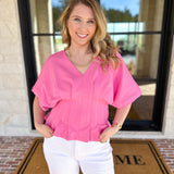 Elevated Chic Top - Pink-200 Fashion Blouses-ENTRO-July & June Women's Fashion Boutique Located in San Antonio, Texas