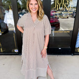 The Casey Midi Dress - Brown-500 Midi-ENTRO-July & June Women's Fashion Boutique Located in San Antonio, Texas