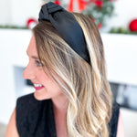 Satin Knotted Headband - Black-130 ACCESSORIES-SHIRALEAH-July & June Women's Fashion Boutique Located in San Antonio, Texas