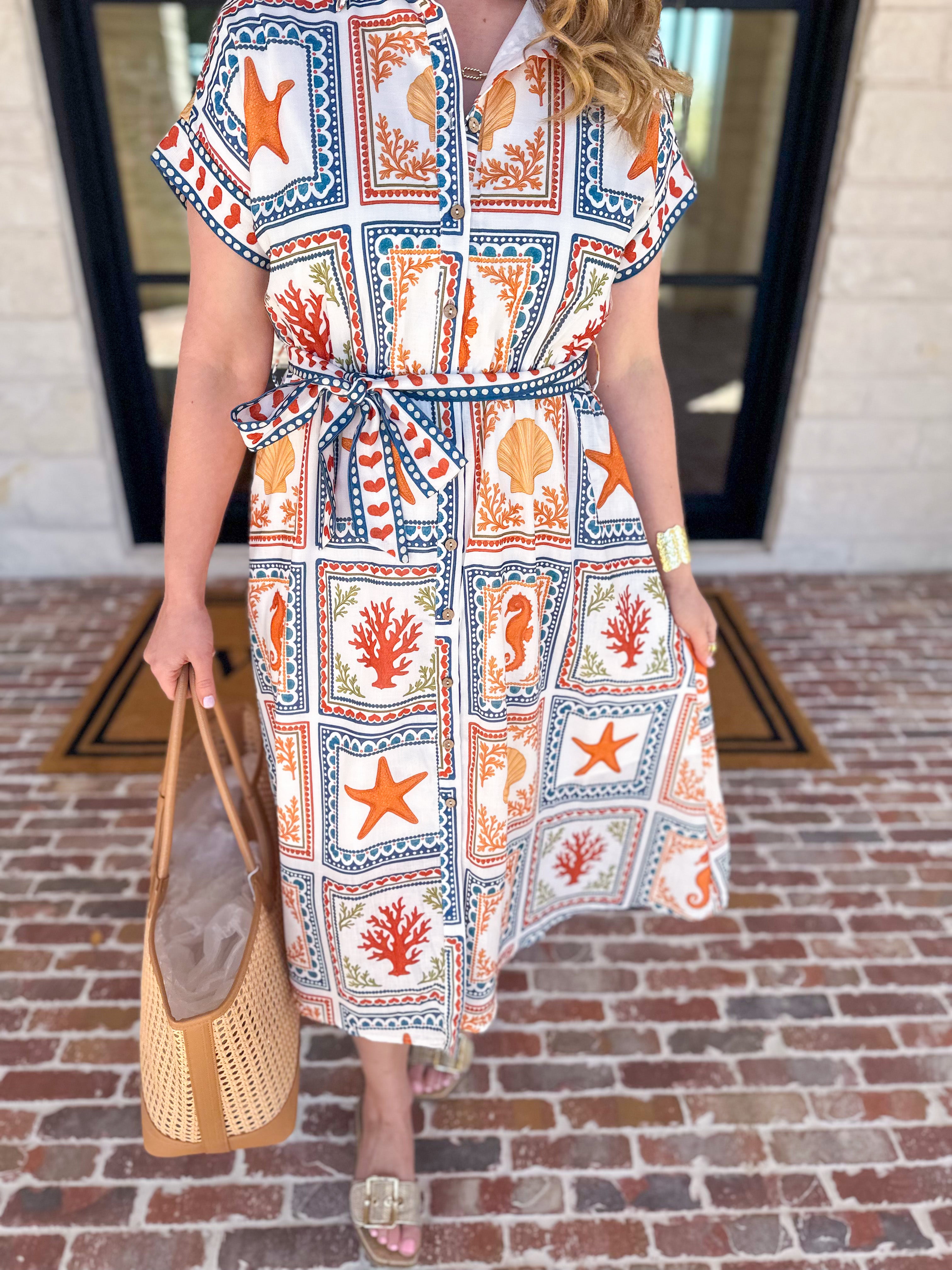 By the Shores Midi Dress-500 Midi-POLOGRAM-July & June Women's Fashion Boutique Located in San Antonio, Texas