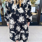 Black & Taupe Vintage Floral Mini Dress-510 Mini-LISTICLE-July & June Women's Fashion Boutique Located in San Antonio, Texas