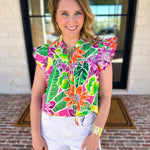 Take Me To The Tropics Blouse-200 Fashion Blouses-FATE-July & June Women's Fashion Boutique Located in San Antonio, Texas