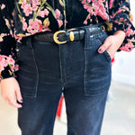 Vervet - High Rise Black Cuffed Wide Leg Jeans-400 Pants-VEVERT BY FLYING MONKEY-July & June Women's Fashion Boutique Located in San Antonio, Texas