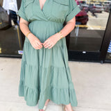 Vintage Green Midi Dress-500 Midi-LISTICLE-July & June Women's Fashion Boutique Located in San Antonio, Texas