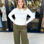 Long Sleeve Sweater Top - Cream-230 Sweaters/Cardis-ENTRO-July & June Women's Fashion Boutique Located in San Antonio, Texas