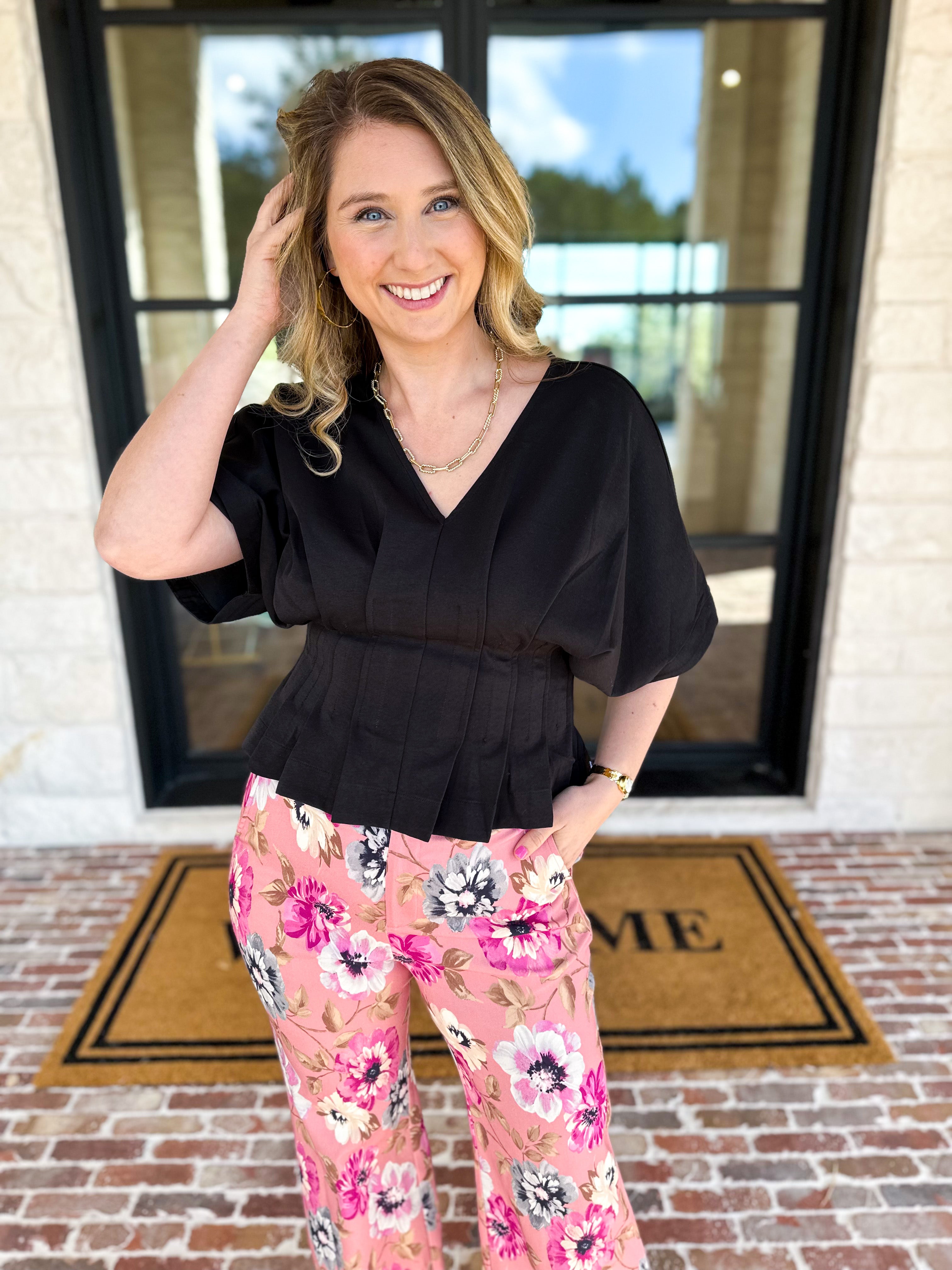 Elevated Chic Top - Black-200 Fashion Blouses-ENTRO-July & June Women's Fashion Boutique Located in San Antonio, Texas