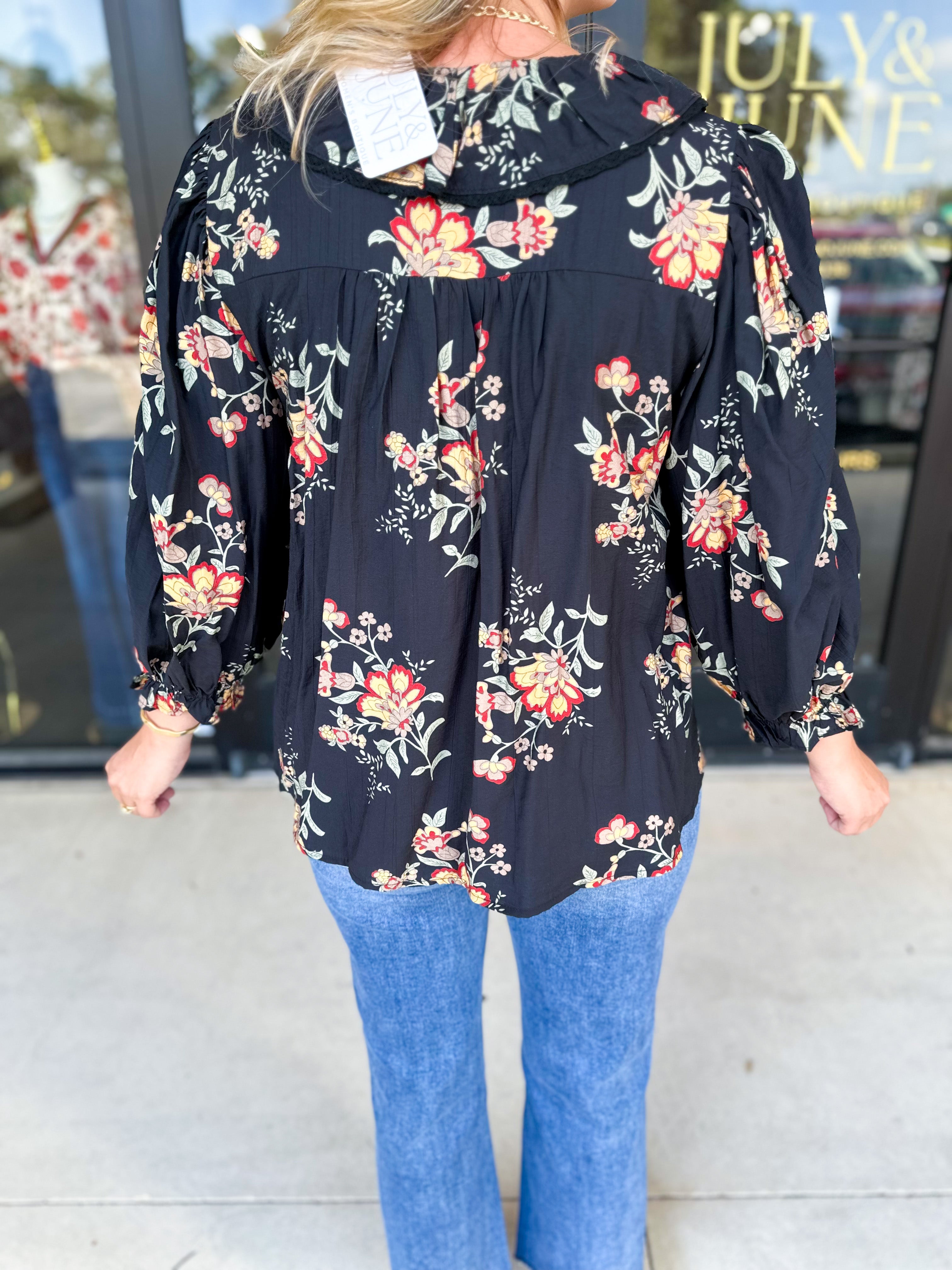 The Kirsten Blouse - Black-200 Fashion Blouses-ENTRO-July & June Women's Fashion Boutique Located in San Antonio, Texas