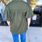 Back To Work Blouse - Olive-200 Fashion Blouses-JODIFL-July & June Women's Fashion Boutique Located in San Antonio, Texas