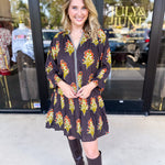 THML - Black Floral Mini Dress-510 Mini-THML-July & June Women's Fashion Boutique Located in San Antonio, Texas