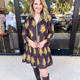 THML - Black Floral Mini Dress-510 Mini-THML-July & June Women's Fashion Boutique Located in San Antonio, Texas