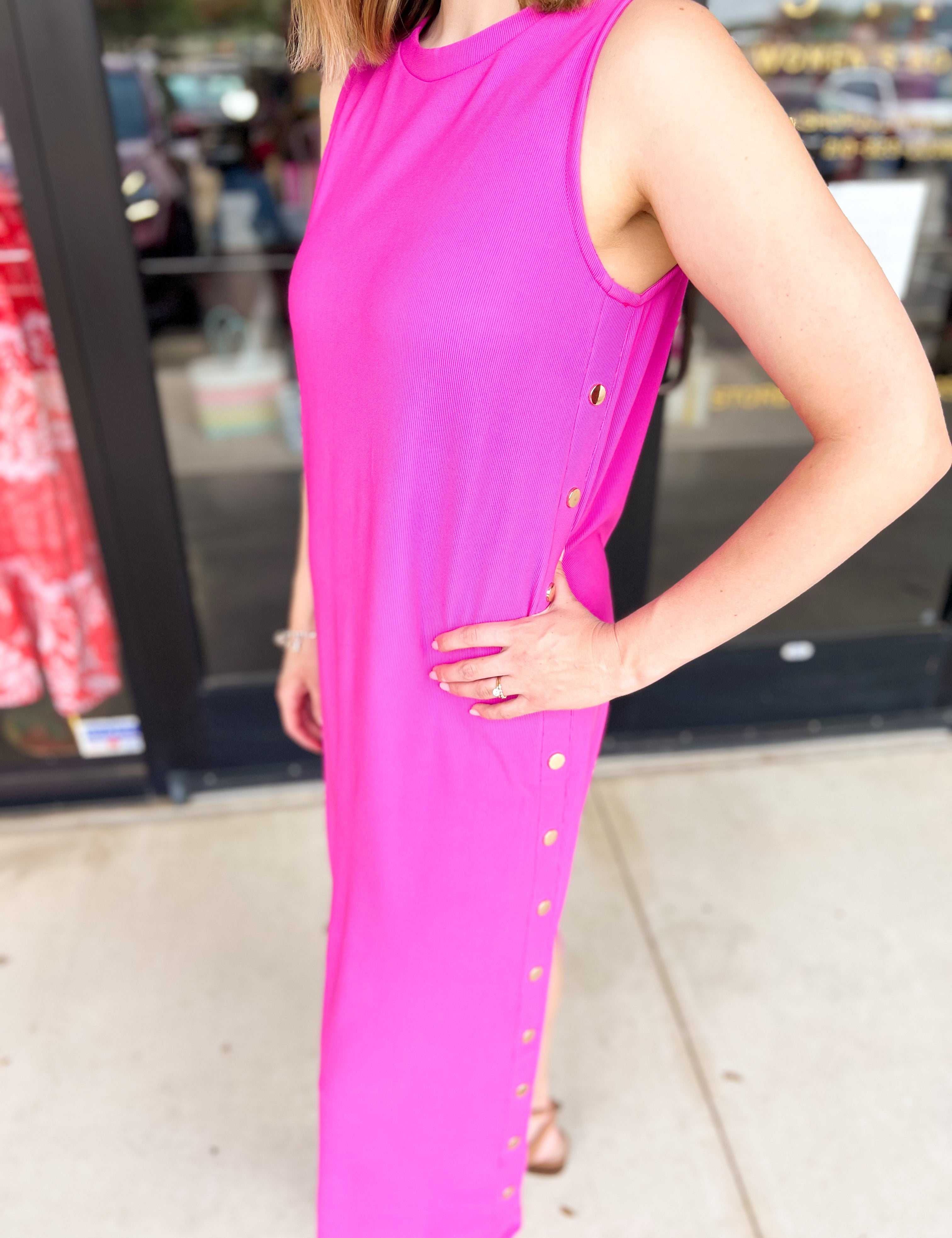 Casual Chic Midi Dress - Pink-500 Midi-ENTRO-July & June Women's Fashion Boutique Located in San Antonio, Texas