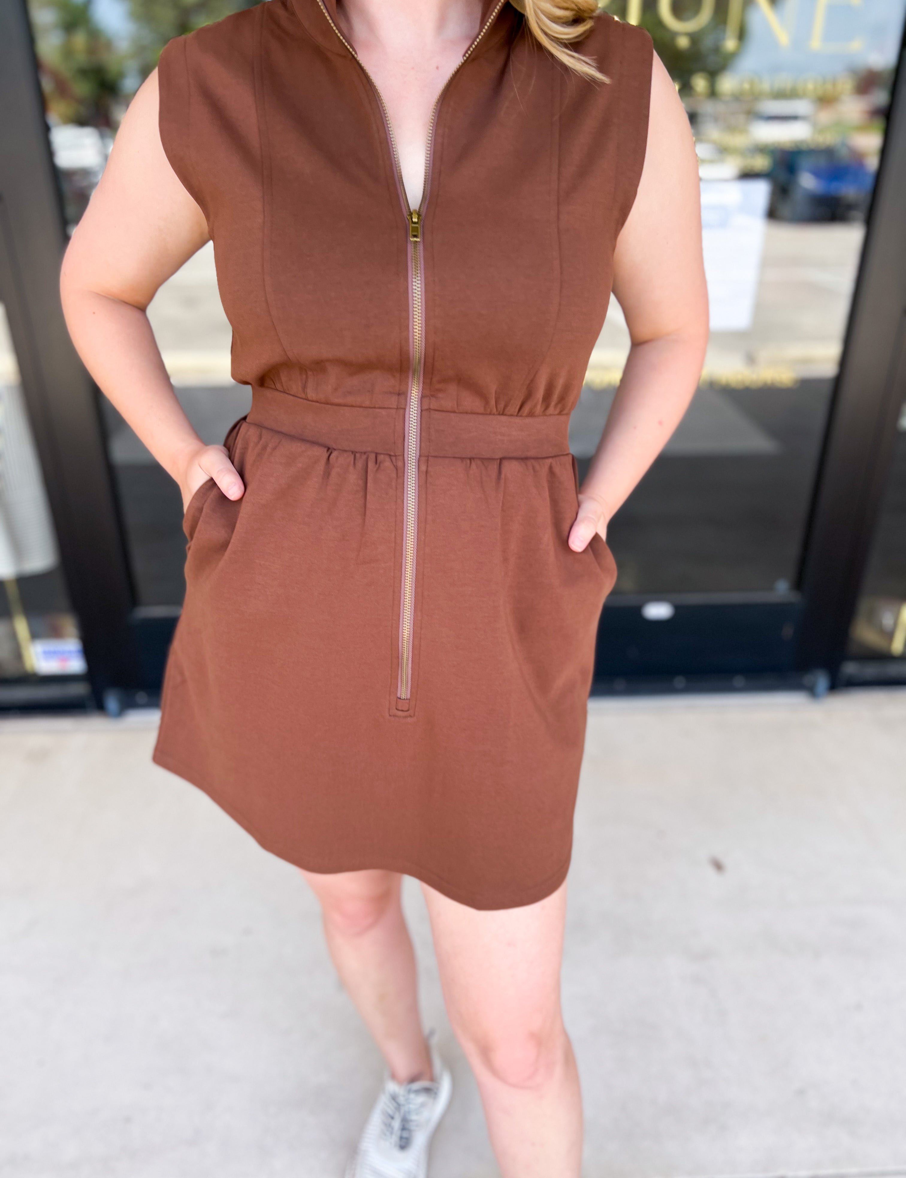 Espresso Errand Mini Dress-510 Mini-ENTRO-July & June Women's Fashion Boutique Located in San Antonio, Texas