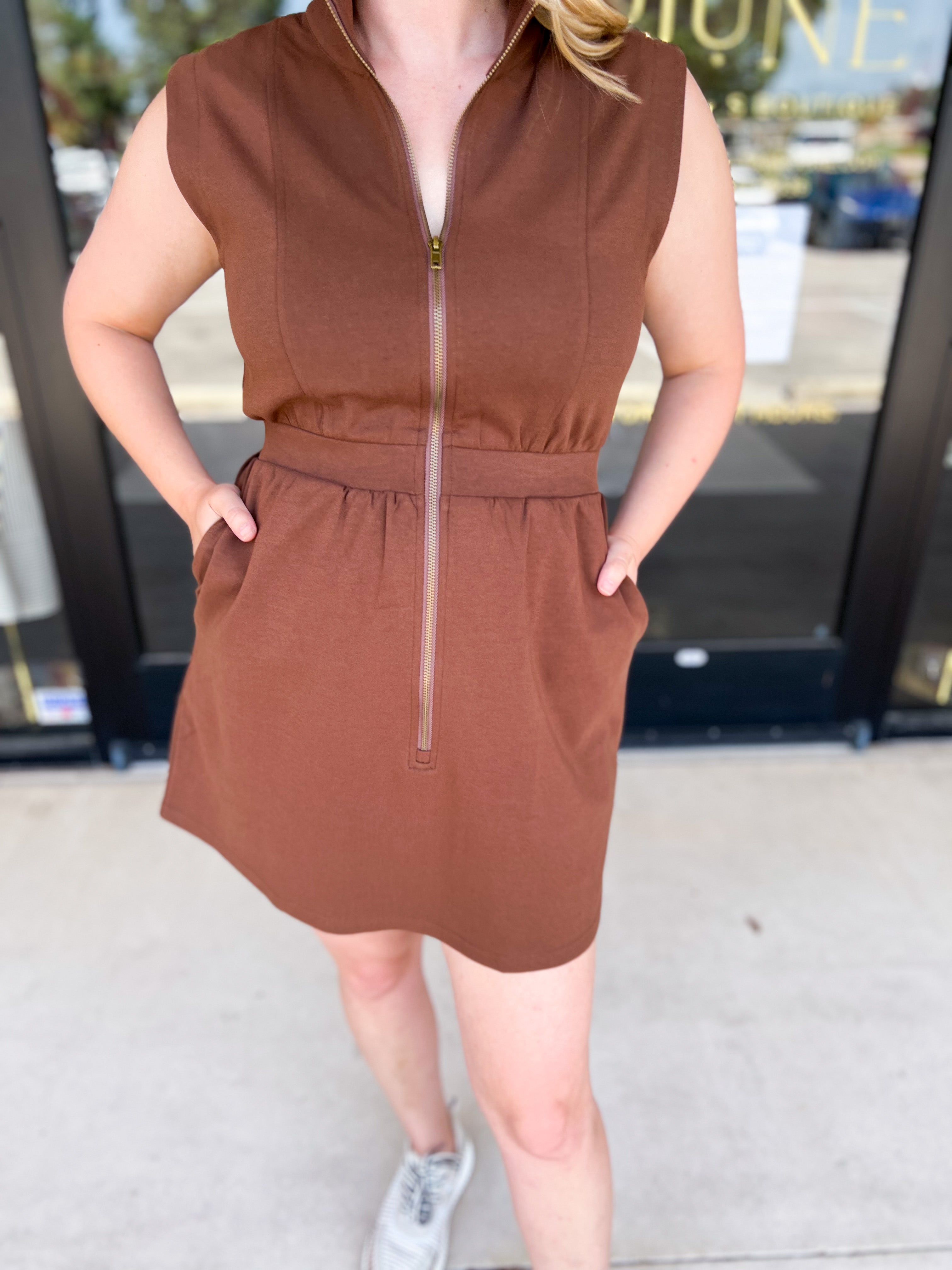 Espresso Errand Mini Dress-510 Mini-ENTRO-July & June Women's Fashion Boutique Located in San Antonio, Texas