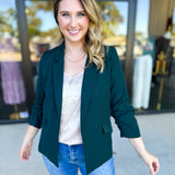The Blair Blazer - Forrest-600 Outerwear-SKIES ARE BLUE-July & June Women's Fashion Boutique Located in San Antonio, Texas