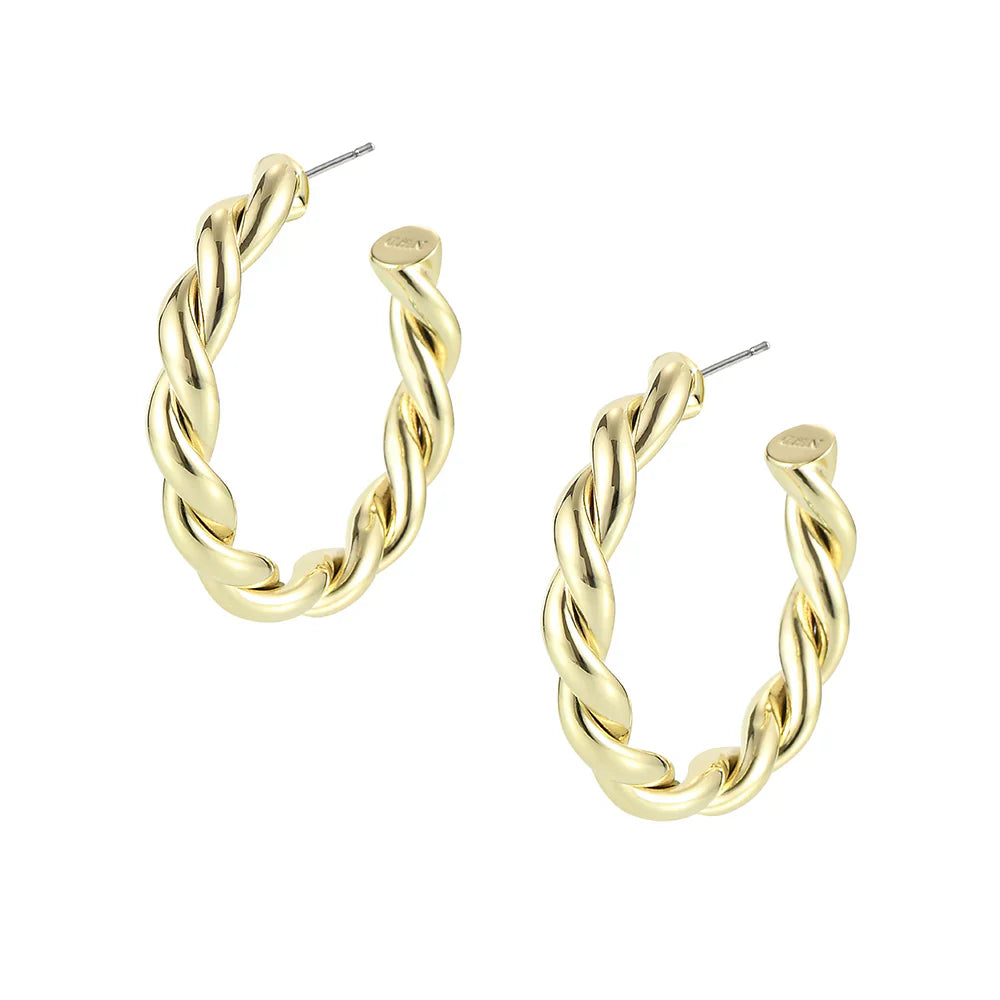 Natalie Wood - Sea BreezeWrapped Hoop Earring in Gold-110 Jewelry & Hair-Natalie Wood-July & June Women's Fashion Boutique Located in San Antonio, Texas