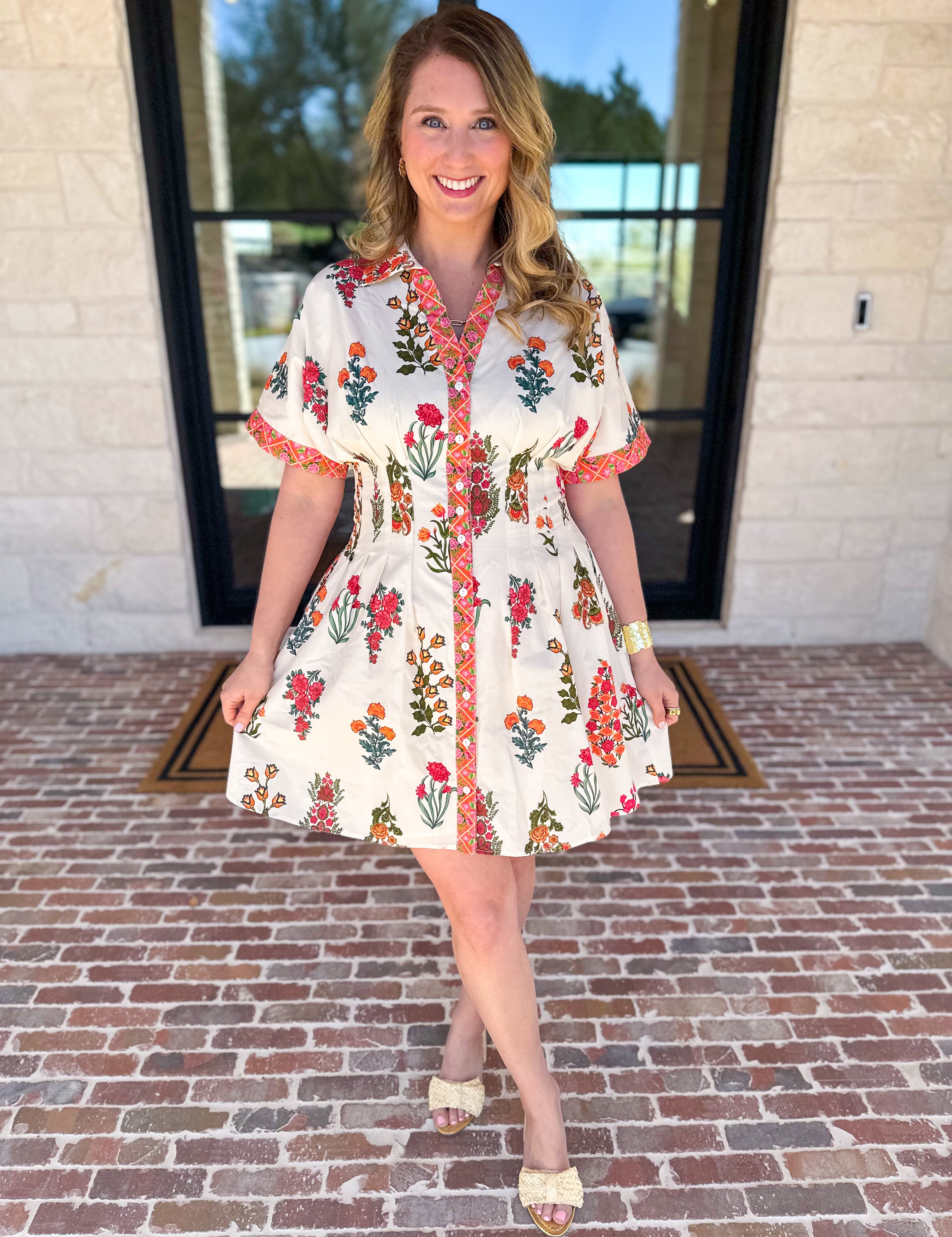 THML - The Elle Floral Mini Dress-510 Mini-THML-July & June Women's Fashion Boutique Located in San Antonio, Texas