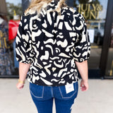 THML - Earth Tones Abstract Blouse-200 Fashion Blouses-THML-July & June Women's Fashion Boutique Located in San Antonio, Texas