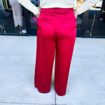 Chic Stain Trouser Pant - Red-400 Pants-SKIES ARE BLUE-July & June Women's Fashion Boutique Located in San Antonio, Texas