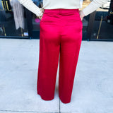 Chic Stain Trouser Pant - Red-400 Pants-SKIES ARE BLUE-July & June Women's Fashion Boutique Located in San Antonio, Texas