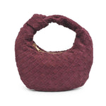 Autumn Woven Genuine Suede Leather Clutch - Wine-130 ACCESSORIES-Moda Luxe-July & June Women's Fashion Boutique Located in San Antonio, Texas