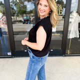 Casual Chic Tee - Black-210 Casual Blouses-ENTRO-July & June Women's Fashion Boutique Located in San Antonio, Texas