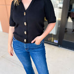 The Krissy Knit Top - Black-200 Fashion Blouses-SKIES ARE BLUE-July & June Women's Fashion Boutique Located in San Antonio, Texas