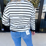 Comfy Henley Long Sleeve Top - Black & White-210 Casual Blouses-POLOGRAM-July & June Women's Fashion Boutique Located in San Antonio, Texas