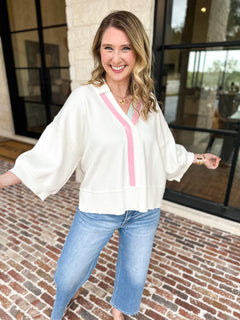 The Weekender Collared Sweater-230 Sweaters/Cardis-FATE-July & June Women's Fashion Boutique Located in San Antonio, Texas