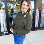 THML - The Chloe Rhinestone Detail Sweater-230 Sweaters/Cardis-THML-July & June Women's Fashion Boutique Located in San Antonio, Texas