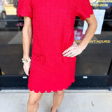 Red Tweed Mini Dress-510 Mini-FATE-July & June Women's Fashion Boutique Located in San Antonio, Texas