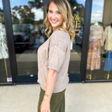The Ella Knit Sweater Top - Mocha-230 Sweaters/Cardis-JODIFL-July & June Women's Fashion Boutique Located in San Antonio, Texas