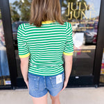 Nautical Comfy Tee - Green-210 Casual Blouses-ENTRO-July & June Women's Fashion Boutique Located in San Antonio, Texas