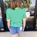 Nautical Comfy Tee - Green-210 Casual Blouses-ENTRO-July & June Women's Fashion Boutique Located in San Antonio, Texas