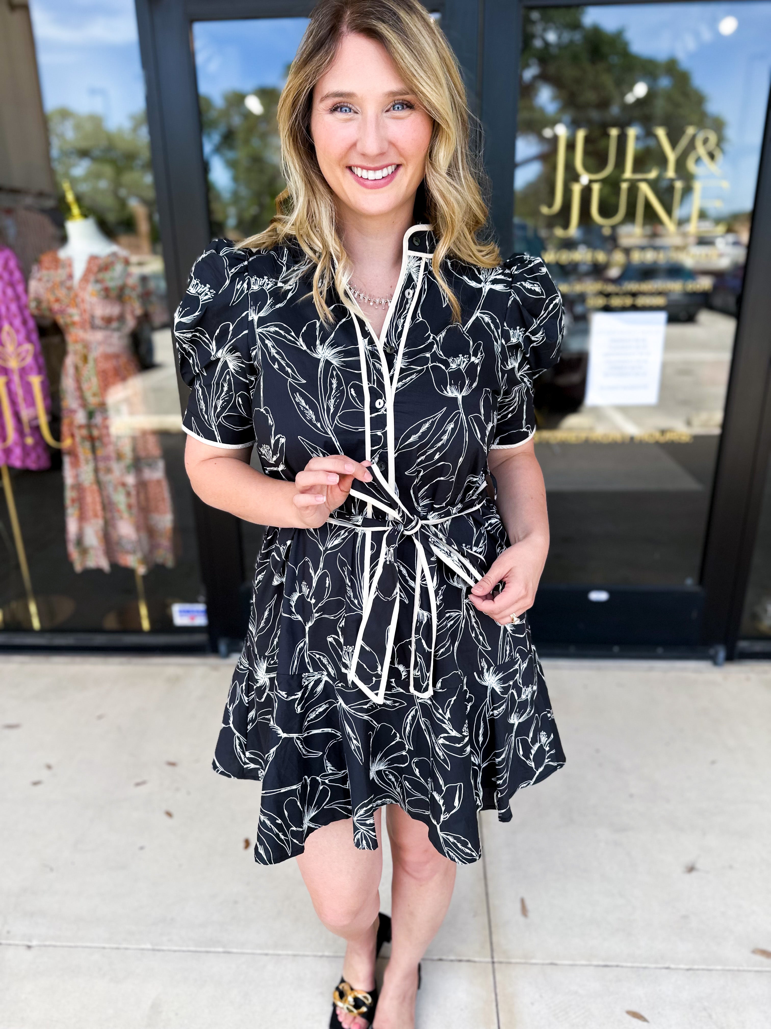 The Faith Floral Mini Dress-510 Mini-ENTRO-July & June Women's Fashion Boutique Located in San Antonio, Texas