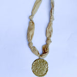 Scarf Necklace - Gold Circle-110 Jewelry & Hair-HART DESIGNS-July & June Women's Fashion Boutique Located in San Antonio, Texas