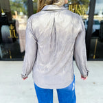 Shimmer Button Down Blouse - Champagne-200 Fashion Blouses-ALLIE ROSE-July & June Women's Fashion Boutique Located in San Antonio, Texas