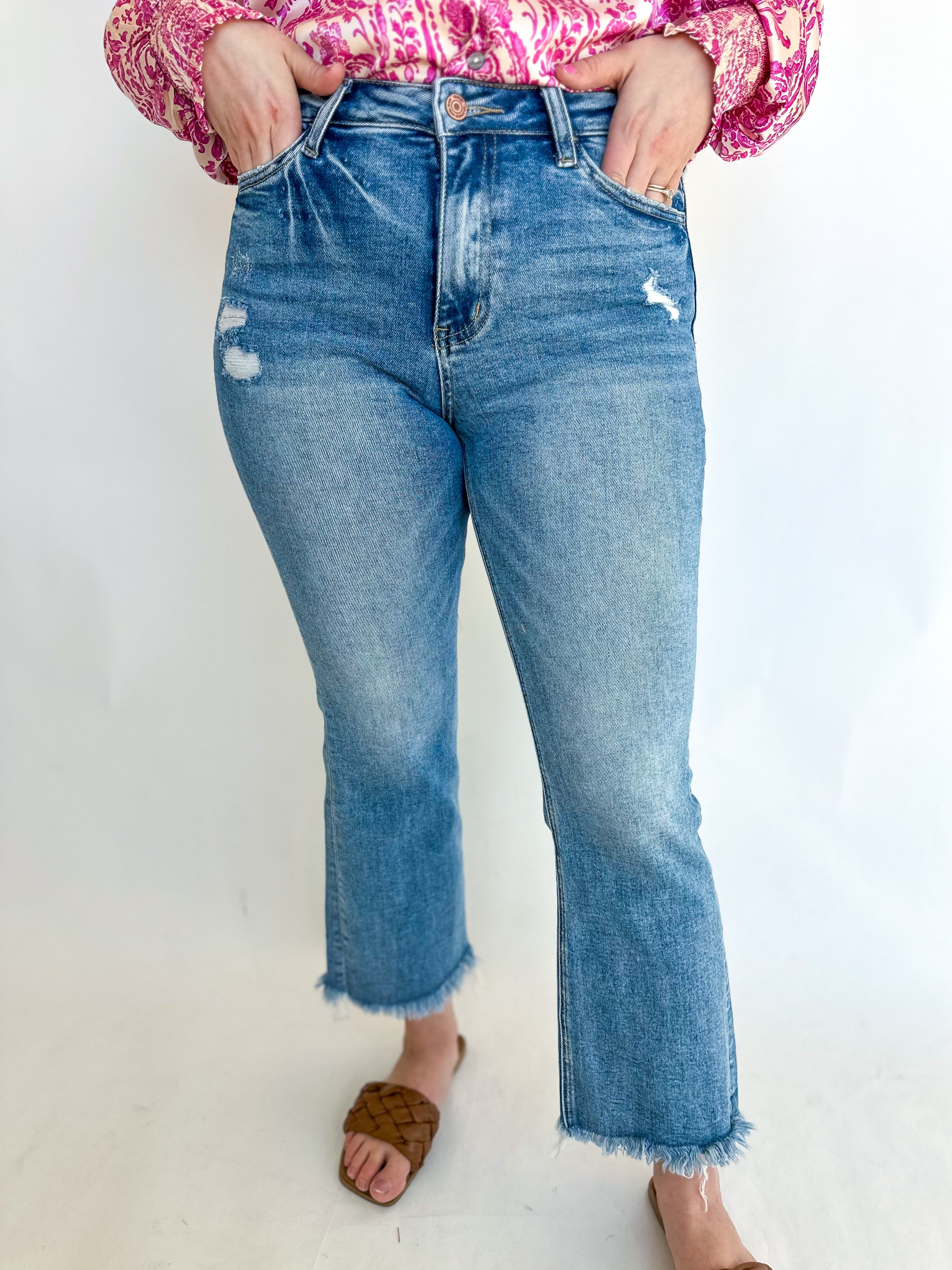 Vervet High Rise Kick Flare Jeans-400 Pants-VEVERT BY FLYING MONKEY-July & June Women's Fashion Boutique Located in San Antonio, Texas