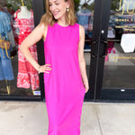 Casual Chic Midi Dress - Pink-500 Midi-ENTRO-July & June Women's Fashion Boutique Located in San Antonio, Texas