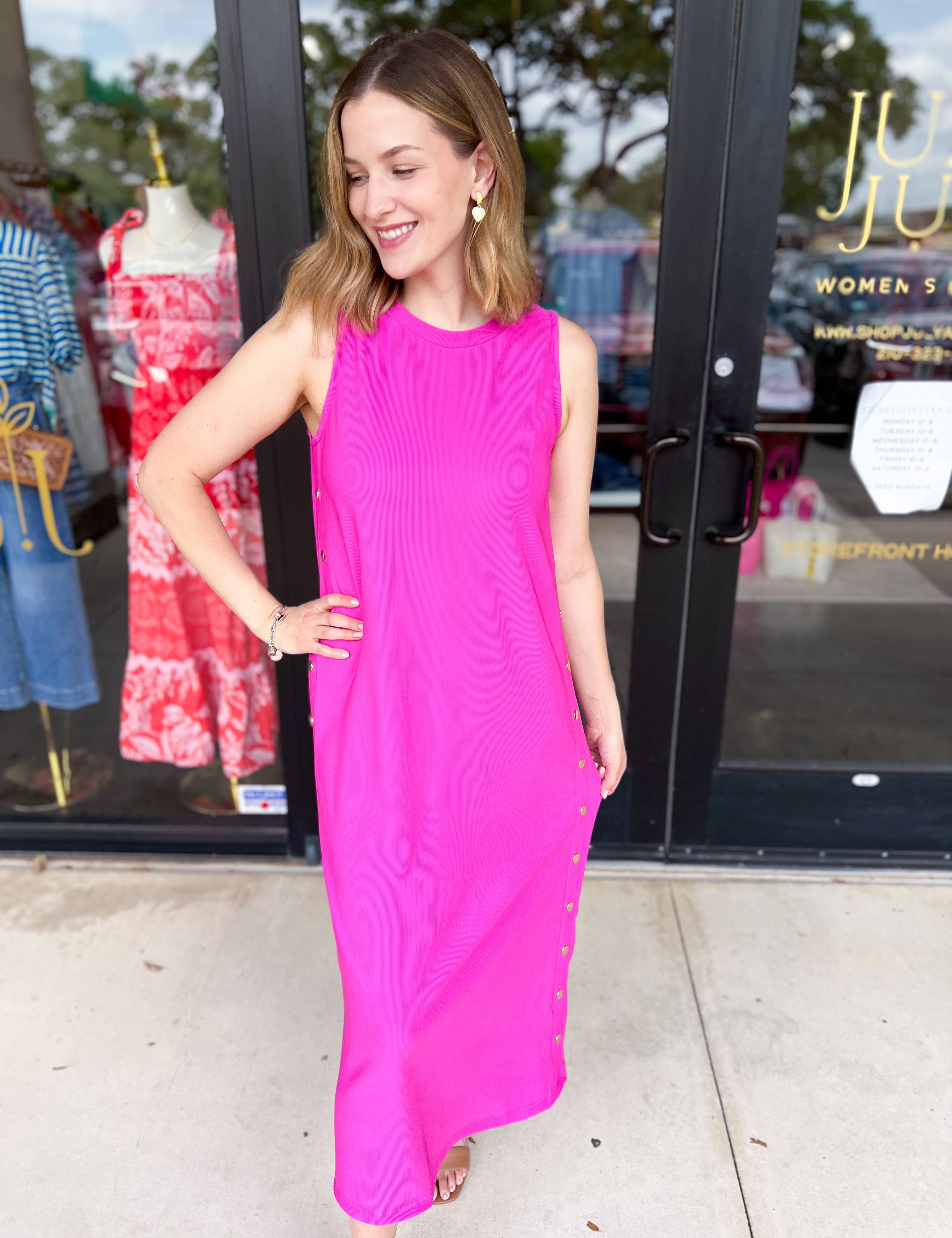 Casual Chic Midi Dress - Pink-500 Midi-ENTRO-July & June Women's Fashion Boutique Located in San Antonio, Texas