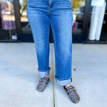 Vervet - Mid Rise Ankle Cuffed Jeans-400 Pants-VEVERT BY FLYING MONKEY-July & June Women's Fashion Boutique Located in San Antonio, Texas