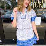 On The Border Blue Mini Skirt-410 Shorts/Skirts-PINCH-July & June Women's Fashion Boutique Located in San Antonio, Texas
