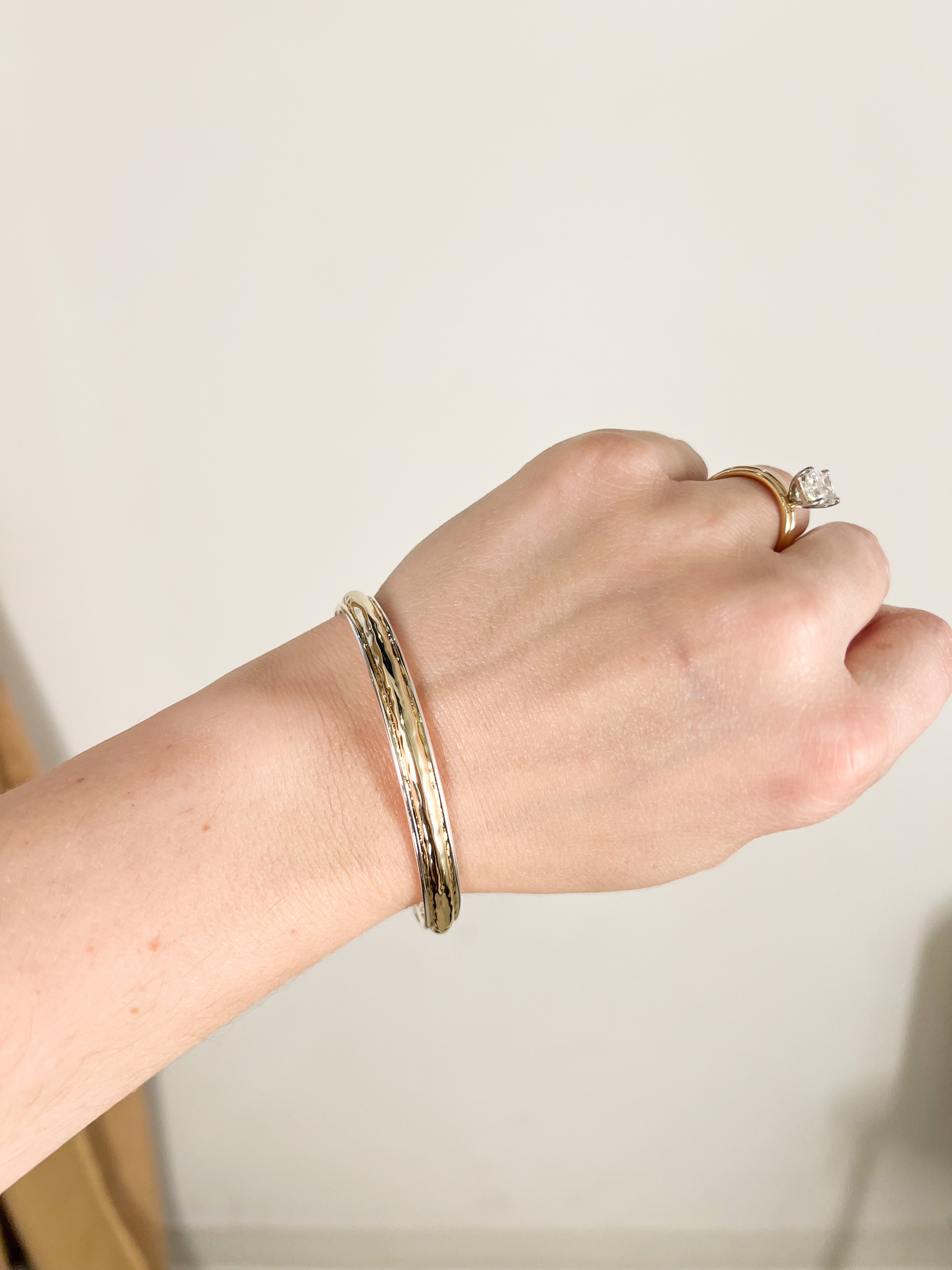 Natalie Wood - Golden Hour Cuff Bracelet - Gold/Silver-110 Jewelry & Hair-Natalie Wood-July & June Women's Fashion Boutique Located in San Antonio, Texas