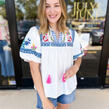 THML - The Santorini Blouse-200 Fashion Blouses-THML-July & June Women's Fashion Boutique Located in San Antonio, Texas