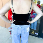 Velvet & Rhinestone Cami-200 Fashion Blouses-SKIES ARE BLUE-July & June Women's Fashion Boutique Located in San Antonio, Texas