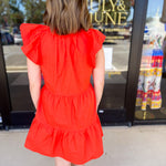 Sun Red Mini Dress-510 Mini-PINCH-July & June Women's Fashion Boutique Located in San Antonio, Texas