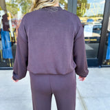 Soft Modal Bomber Jacket - Chocolate-300 Athleisure/Lounge-SKIES ARE BLUE-July & June Women's Fashion Boutique Located in San Antonio, Texas
