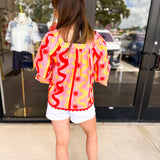 Vibrant Summers Blouse-200 Fashion Blouses-FATE-July & June Women's Fashion Boutique Located in San Antonio, Texas