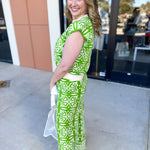 THML -Lime Floral Knit Set-300 Athleisure/Lounge-THML-July & June Women's Fashion Boutique Located in San Antonio, Texas