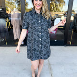 The Rosie Denim Mini Dress - Charcoal-510 Mini-ENTRO-July & June Women's Fashion Boutique Located in San Antonio, Texas