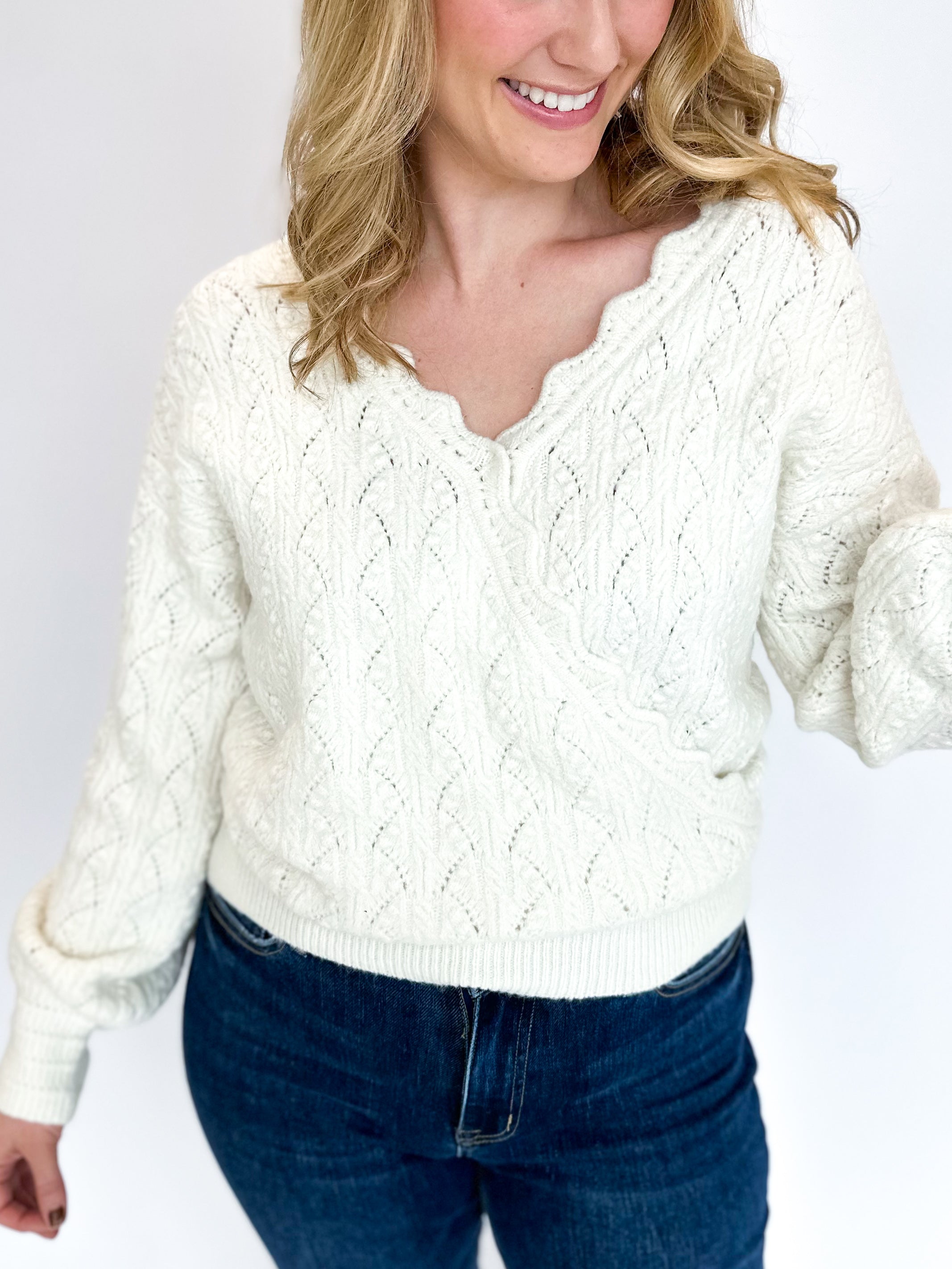 Wrap Sweater - Cream-230 Sweaters/Cardis-LISTICLE-July & June Women's Fashion Boutique Located in San Antonio, Texas
